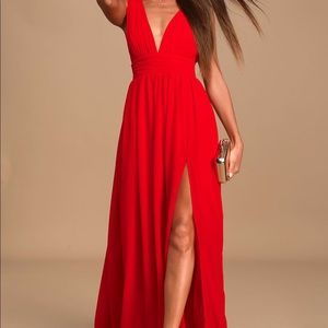 Lulus never worn- red wedding guest dress